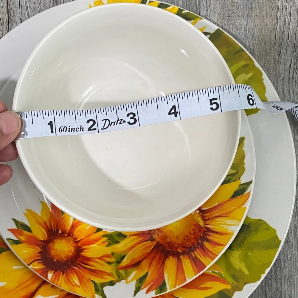 Royal Norfolk Sunflower Dinnerware Set - White and Orange 3 ps.
